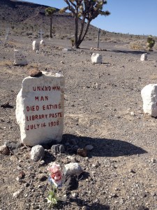 A headstone in Goldfield, Nevada.*
